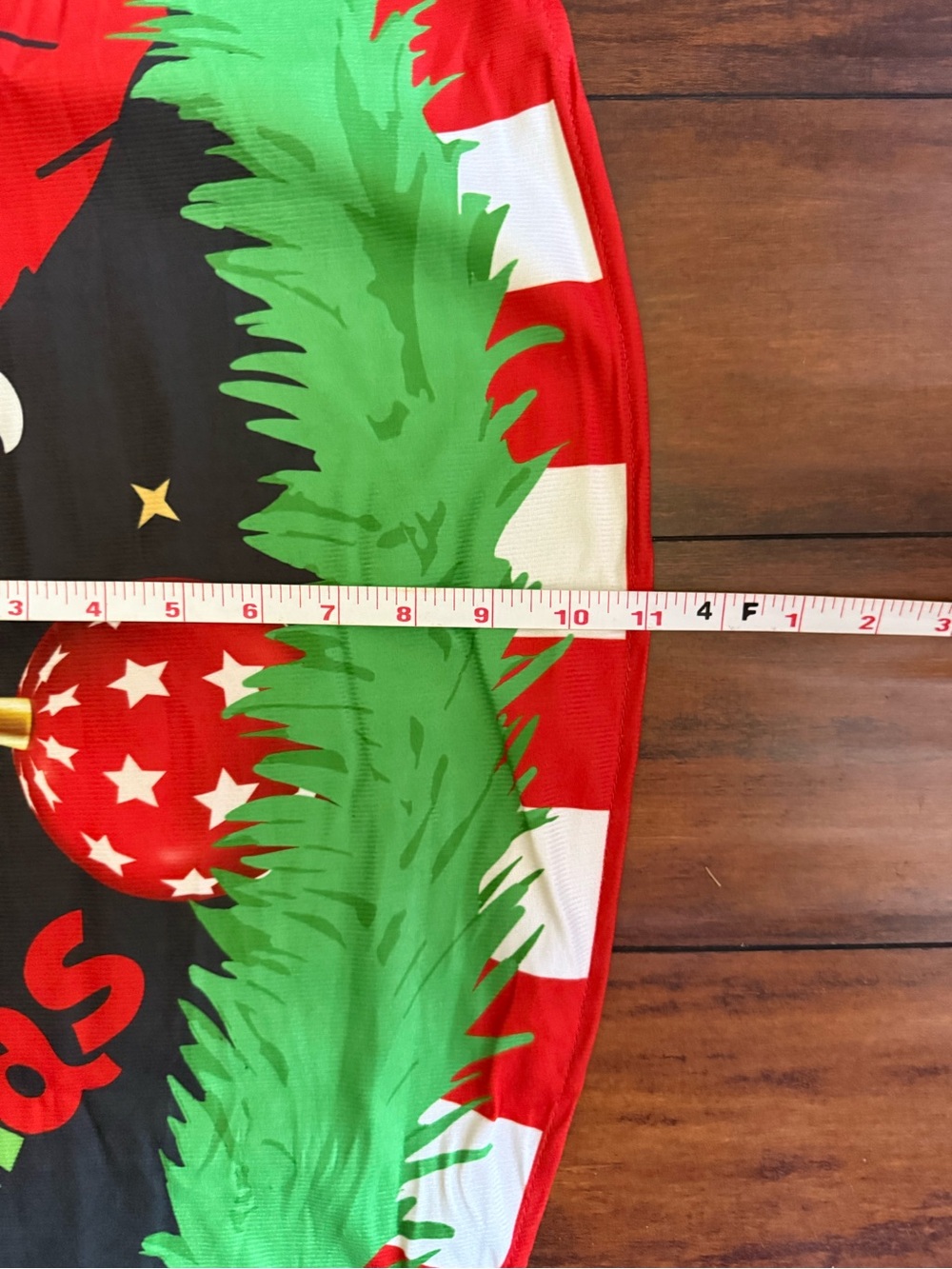 Grinch Merry Christmas Tree Skirt - Black, Green, Red - Picture 2 of 2